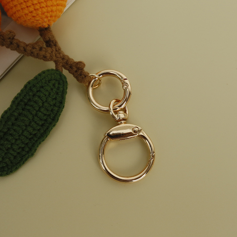 Creative Handmade Crocheted Loquat Fruit Pendant Baoma Wool Woven Fruit Pendant Cute Bag Pendant