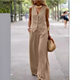 European and American Women's Cross-border 2024 New Fashion Solid Color suit Vest Trousers Collage Stitching Casual Two-piece Set for Women