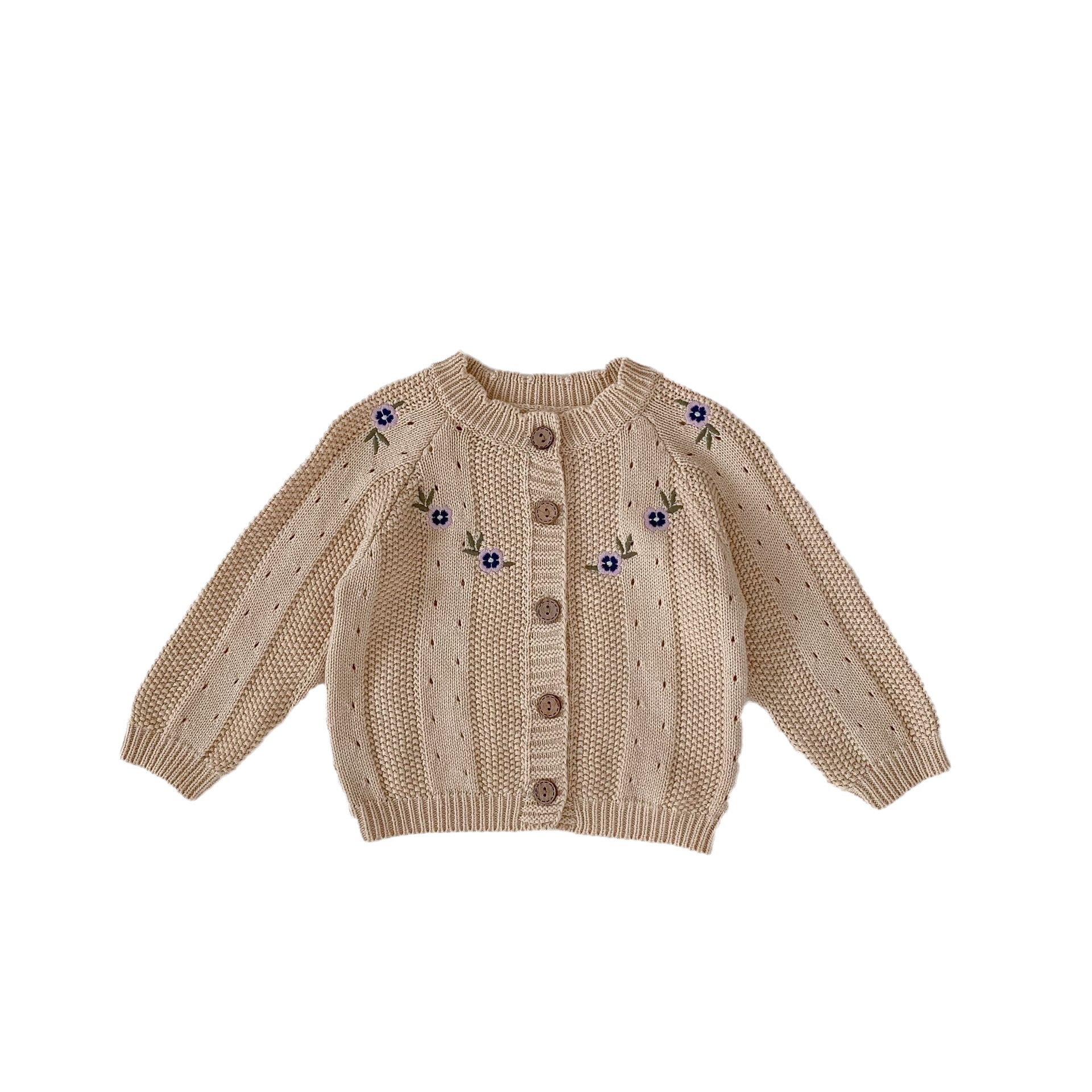ins2023 autumn clothing baby girls' sweater baby girls' embroidered hollow knitted coat + romper optional 2-piece set