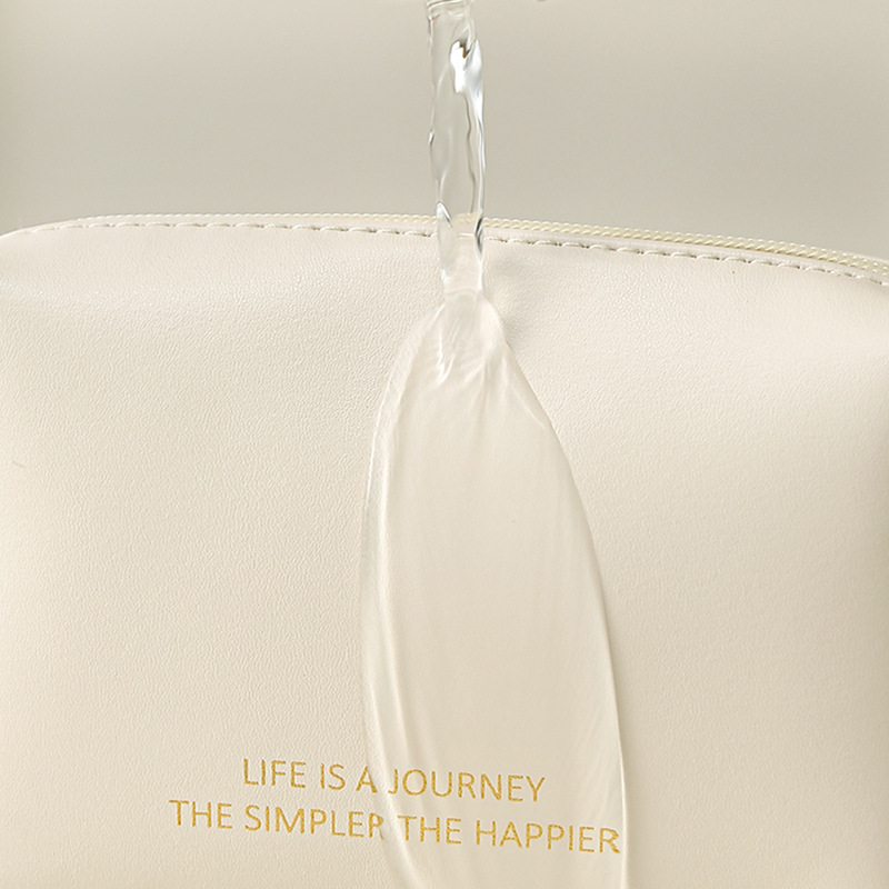 New PU cosmetic bag large capacity ins high sense travel waterproof storage bag trumpet hand wash bag wholesale