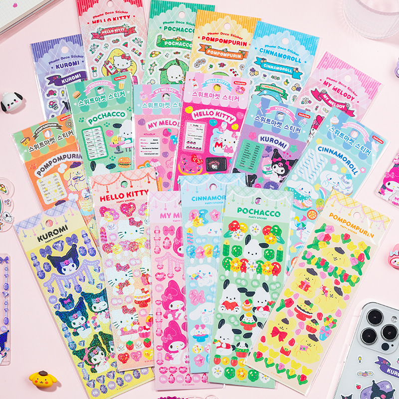 SL-37 sanliou 18 laser cartoon waterproof goo card stickers diy cute animal Journal decoration material text