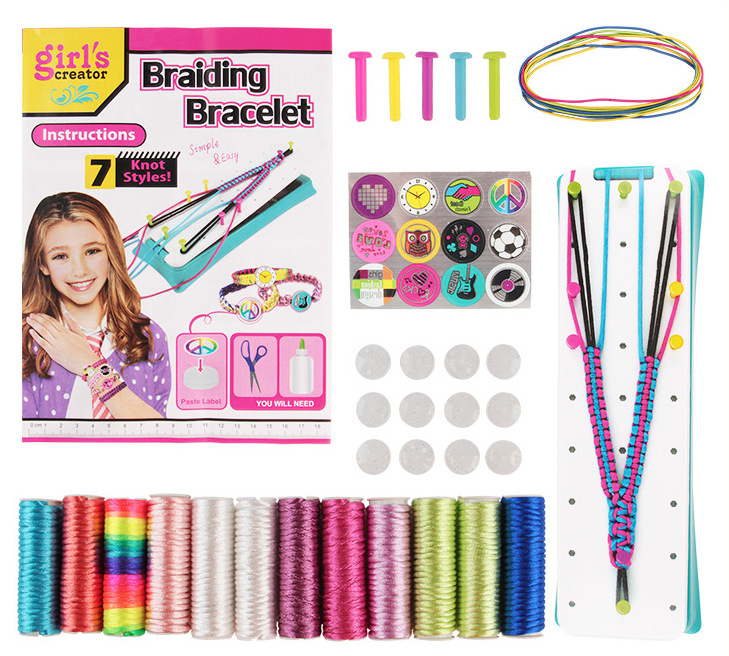 Children's Creative DIY Woven Hand Rope Educational Set Toy Girl's Fashion Handmade Bracelet Woven Set