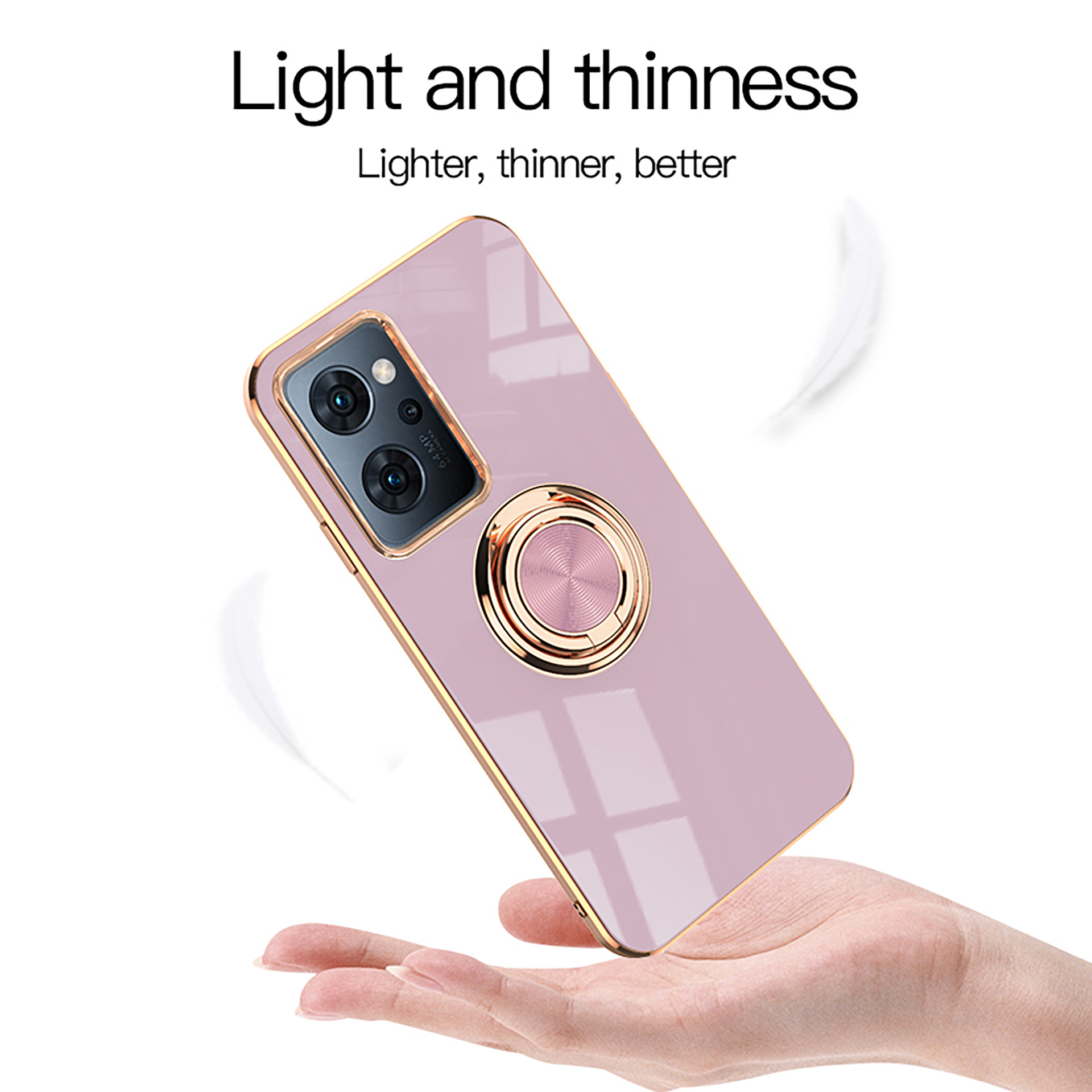 Suitable for OPPOReno9A mobile phone case Reno7/5A Japanese version electroplated protective cover ring buckle bracket car magnetic absorption