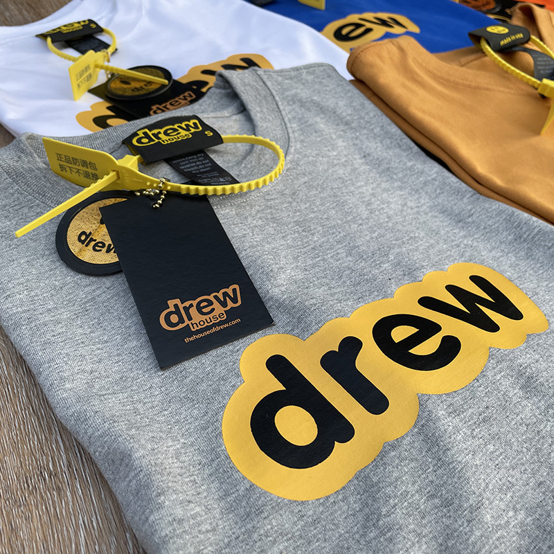 Drew Short-sleeved Letters Base Shirt Couple's Trendy Brand High Street Crewneck Short-sleeved Cross-border Jastin Bieber Smiley T-shirt