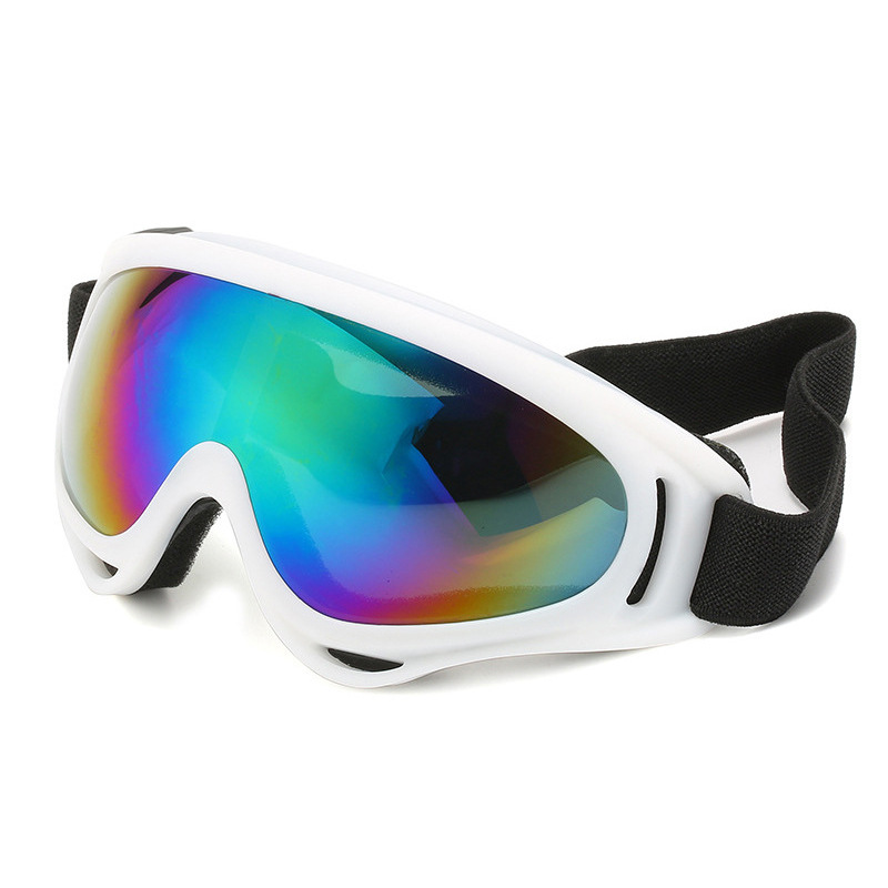 White dazzling winter ski glasses Motorcycle goggles Sports mountaineering goggles Outdoor riding glasses_voghion.com