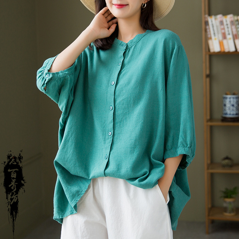 2024 Spring and Summer New Product Nianbaixiu Spinning Women's Shirt 12 Bamboo Sand Wash Soft Casual Single-breasted Litecar Shirt