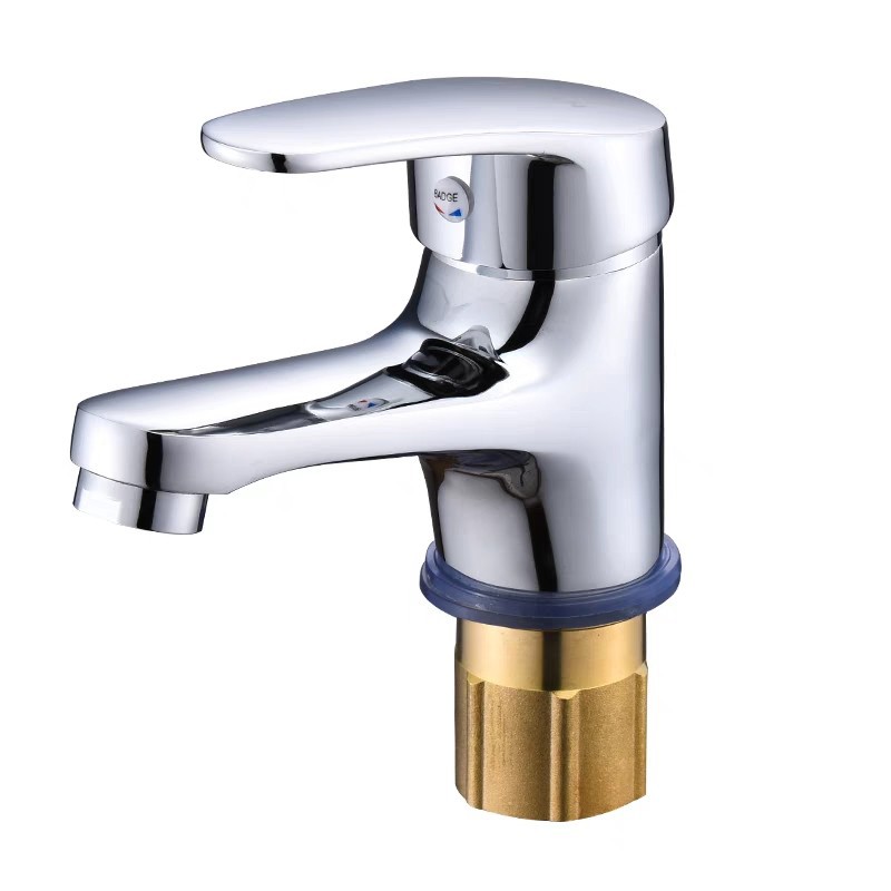 Copper electroplating washbasin hot and cold faucet copper electroplating single cold washbasin faucet bathroom counter Basin hot and cold faucet