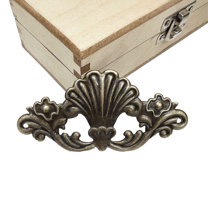 97X47mm iron corner flower piece antique furniture stickers corner decoration patch wooden box gift box outer packaging accessories