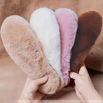 Adult men's and women's insoles thickened imitation rabbit hair winter warm fleece-lined cold-proof plush children's warm insoles cotton shoes