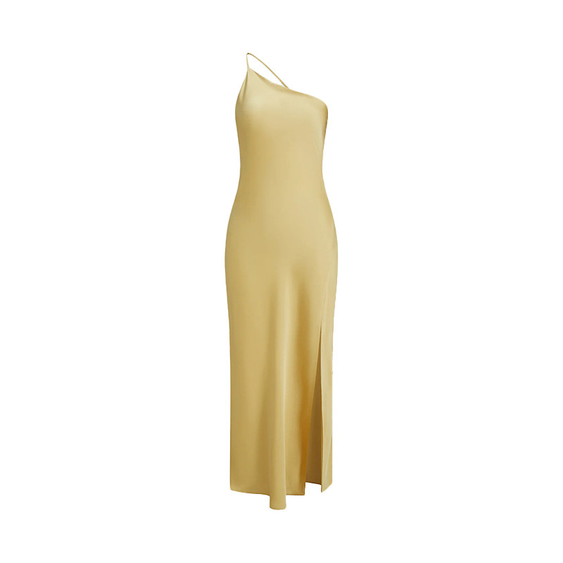 Cross-border 2024 summer new European and American Amazon sexy slim shoulder solid color backless long dress multi-color