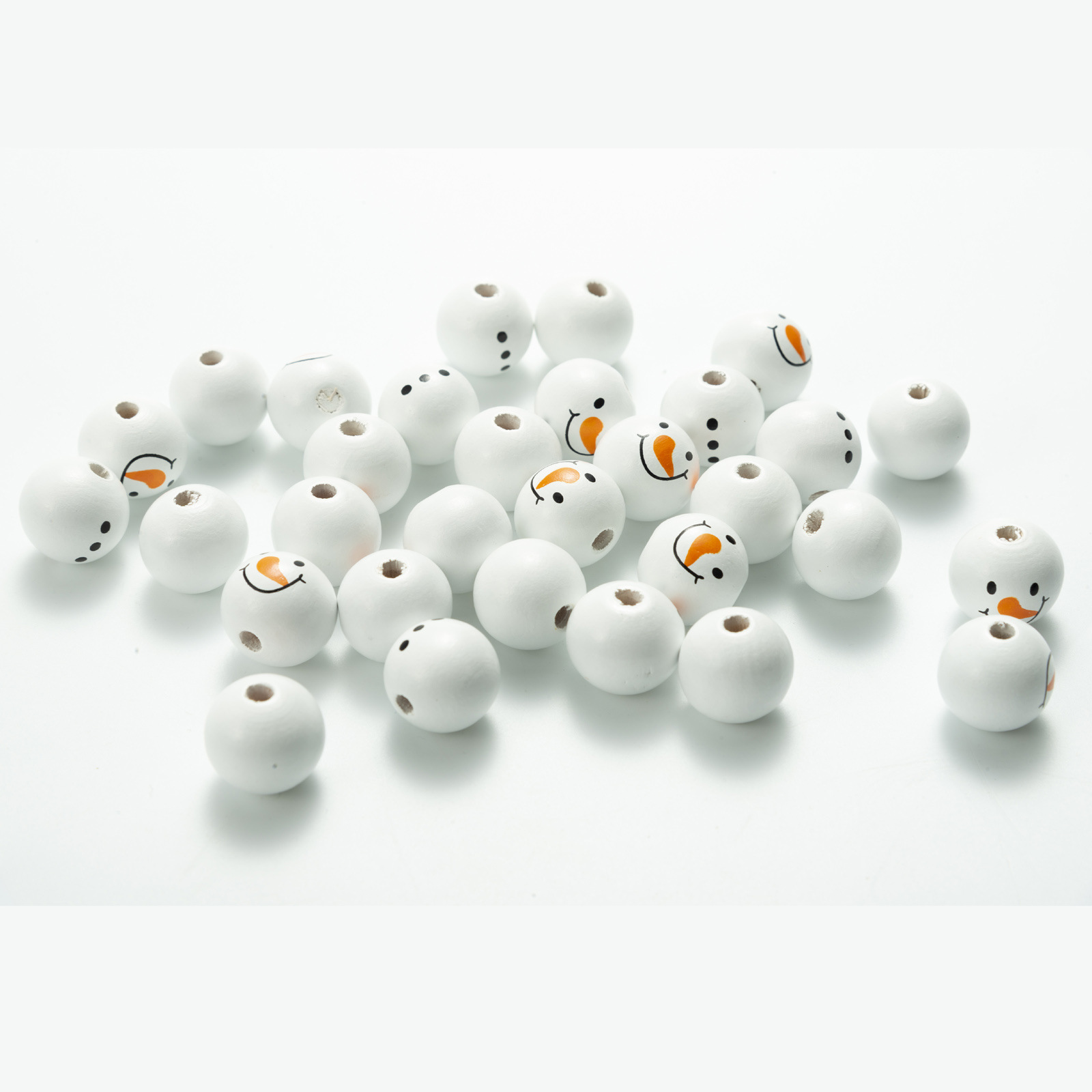 DJ Source 20mm Snowman Wood Beads Christmas Theme Color Wood Beads Wood Beads String DIY Accessories 2021.8 New Product