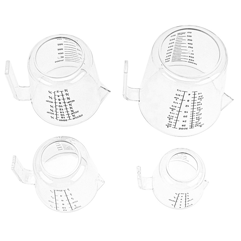 Baking tools 150/300/600/1000ml transparent measuring cylinder PS scale thickened kitchen plastic measuring cup