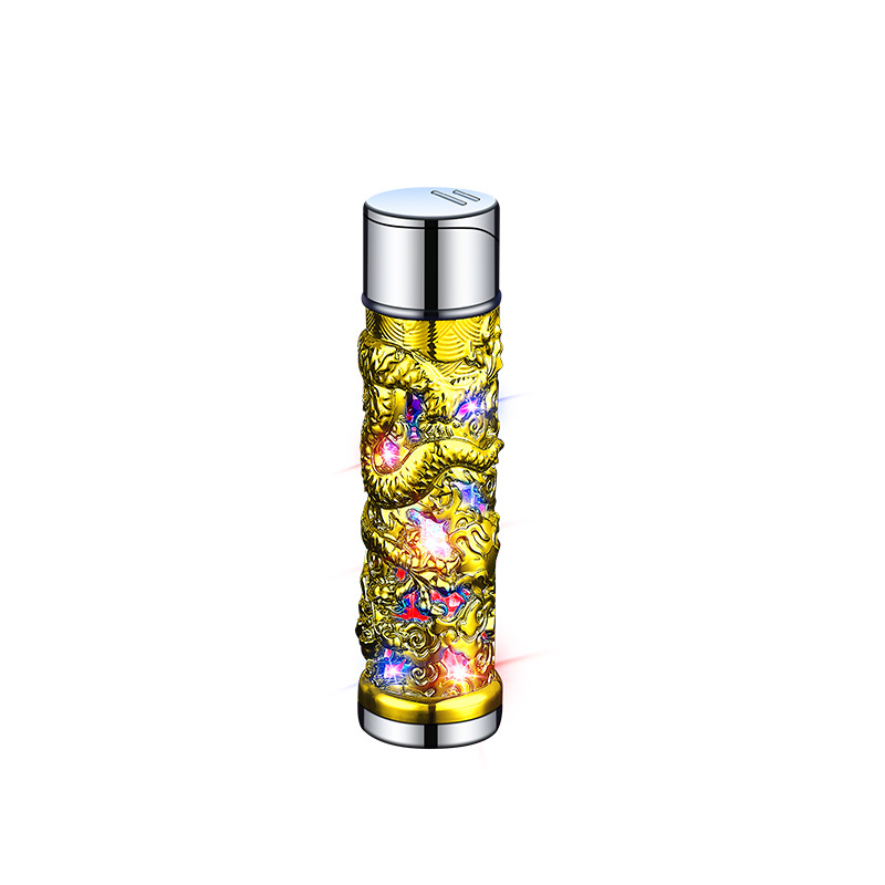 Relief Dragon lighter creative Panlong rich cigarette set gift for boyfriend windproof red fire lighter wholesale delivery