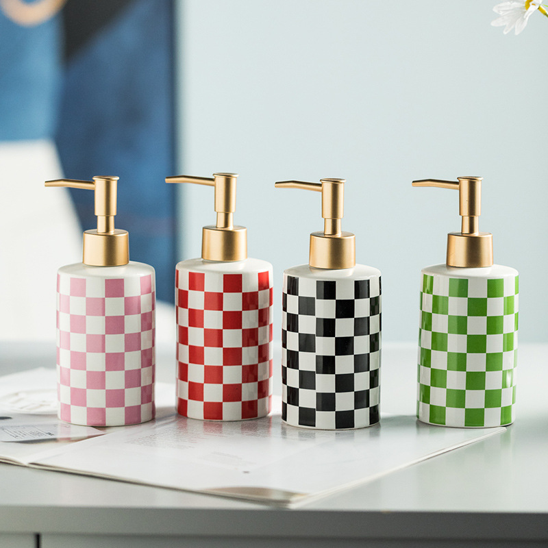 Light Luxury Popular Ceramic Hand Soap Body Soap Shampoo Conditioner Hotel Bottled Household Lotion Press Bottle