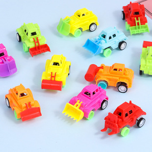 New color mini pull back small size engineering vehicle excavator bulldozer baby car factory wholesale