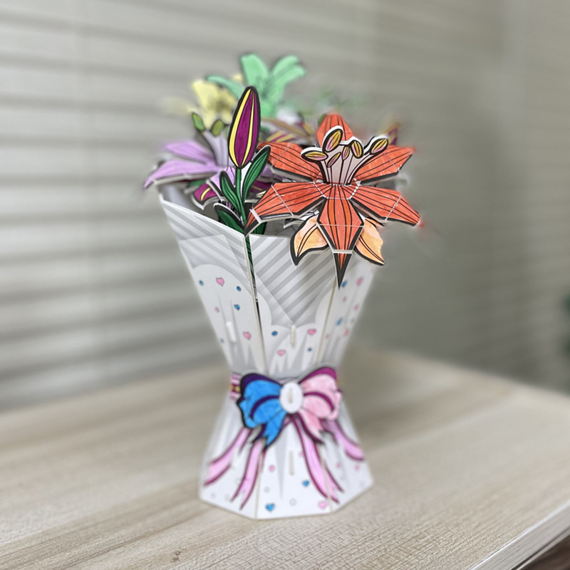 Cross-border hot sale graffiti three-dimensional puzzle puzzle puzzle toy home decoration gift bouquet Mother's Day gift