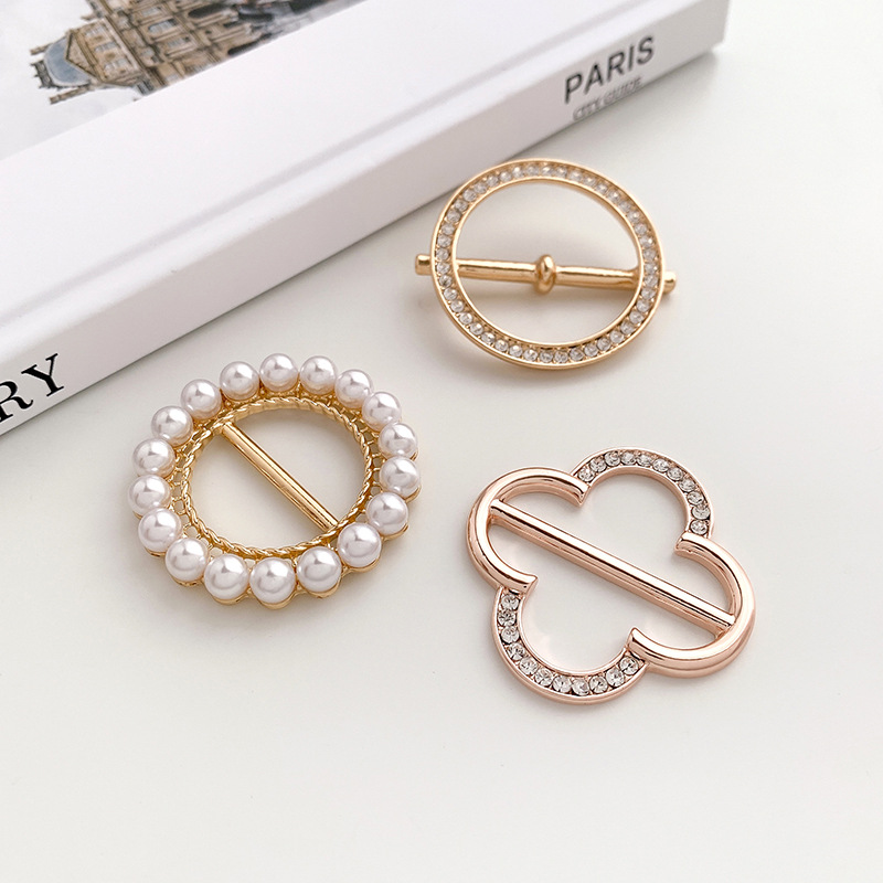 All-match silk scarf buckle summer non-slip corner knotted buckle female waist hem corner buckle dual-use brooch