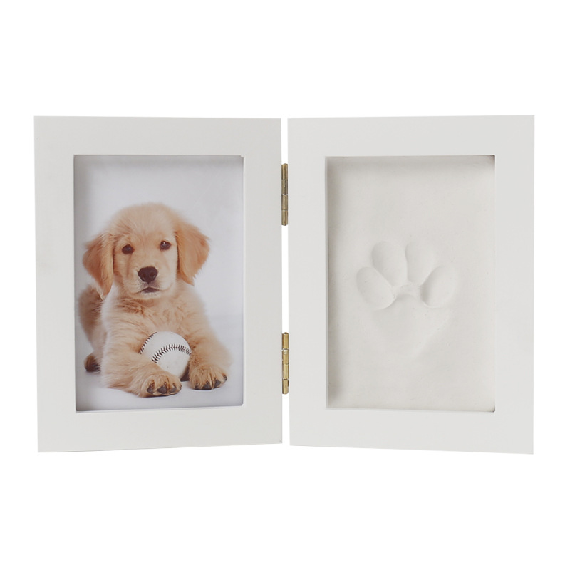 Dog Paw Print Cat Paw Print Commemorative Ink Pad Photo Frame Solid Wood Ornaments DIY Pet Souvenir Supply Batch Factory