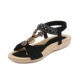 2024 in stock Viscose Shoes Adult free size Round-toe Sgs Frosted Black Platform Low-top Sandals