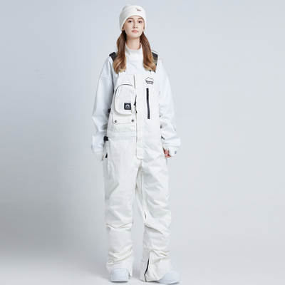 Workwear Strap Ski Pants Men's and Women's Single Board Double Board Waterproof Windproof Quilted Warm Slimming Ski Suit