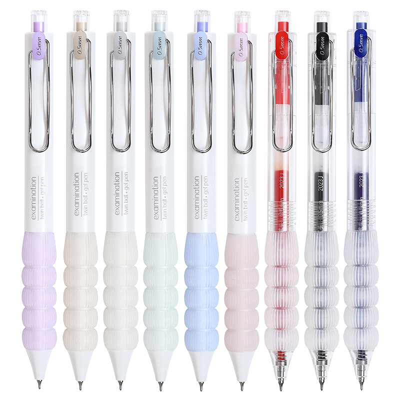 Dongmi 996 Seiko silicone decompression push gel pen double beads 0.5CS simple brush question signature exam black pen