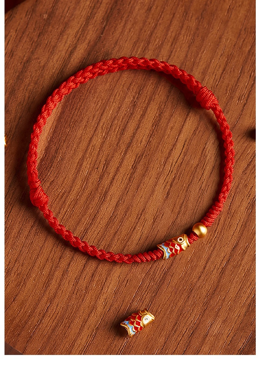 Koi Benmingnian Red Hand Rope Red Rope Bracelet Women's Woven Hand Rope Men's Anklet Shore Gift