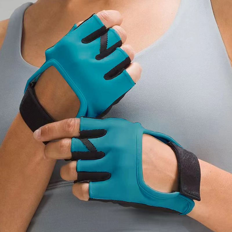 lulu Same Style Fitness Sports Gloves Women's Outdoor Training Yoga Gloves Women's Riding Fitness Non-slip Gloves