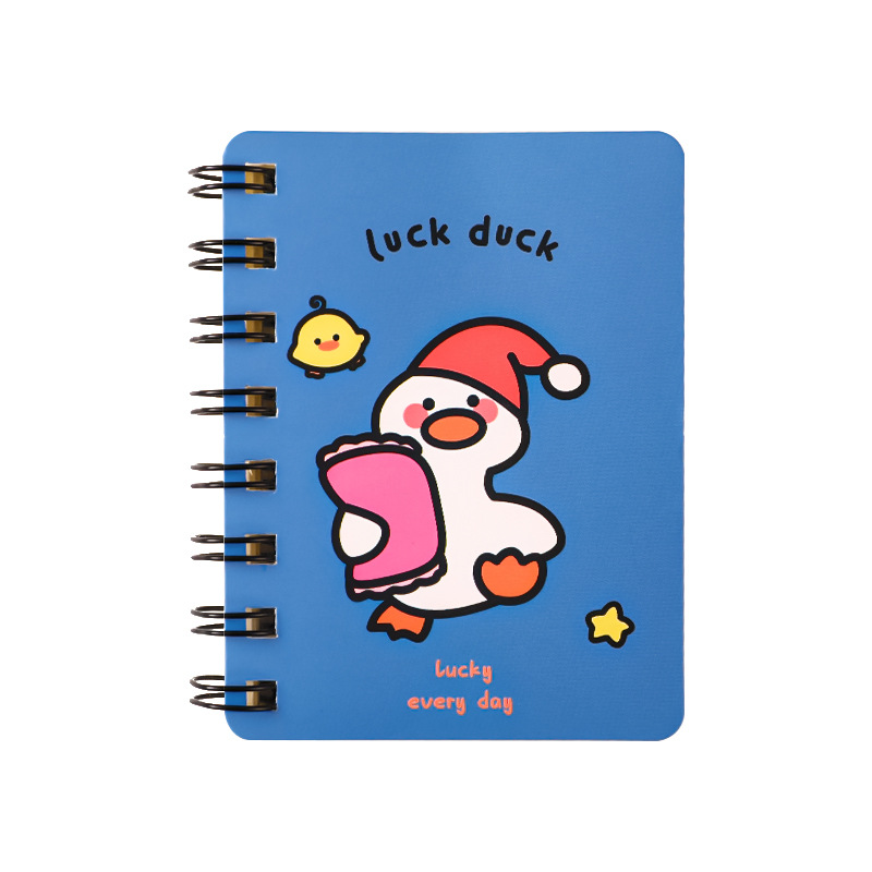 Cartoon A7 Small Coil Book Primary School Student Portable Mini Blank Notebook Learning Office Pocket Notepad