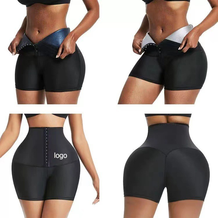Europe and the United States Hot Selling Sliding Pants Women's High Waist Coated Sports Fitness Shorts Europe and the United States Breasted Abdominal Sweat Pants Waist