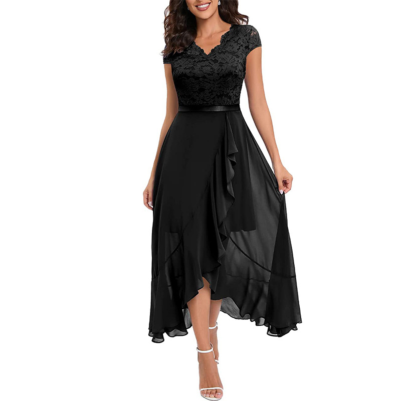 European and American New Foreign Trade Amazon Lace dress Banquet Dress Long Skirt Party Evening Dress Bridesmaid Dress