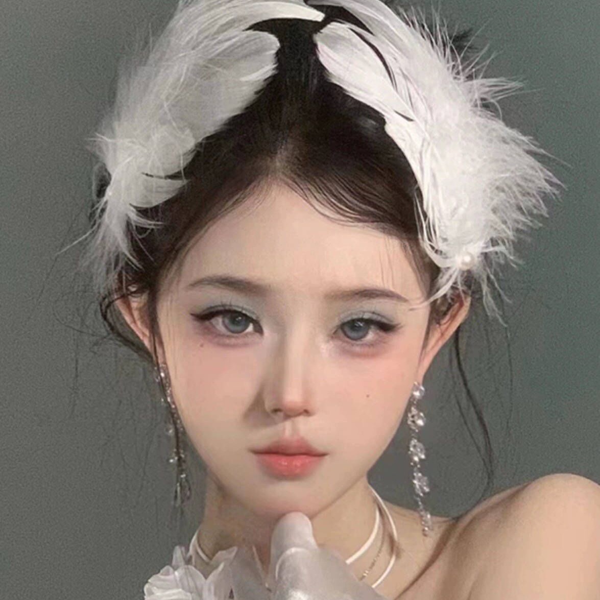 White Swan Feather Headwear Ballet Princess Hairpin Bride Wedding Clip Hair Accessories Wedding Accessories Bridesmaid Side Clip_voghion.com