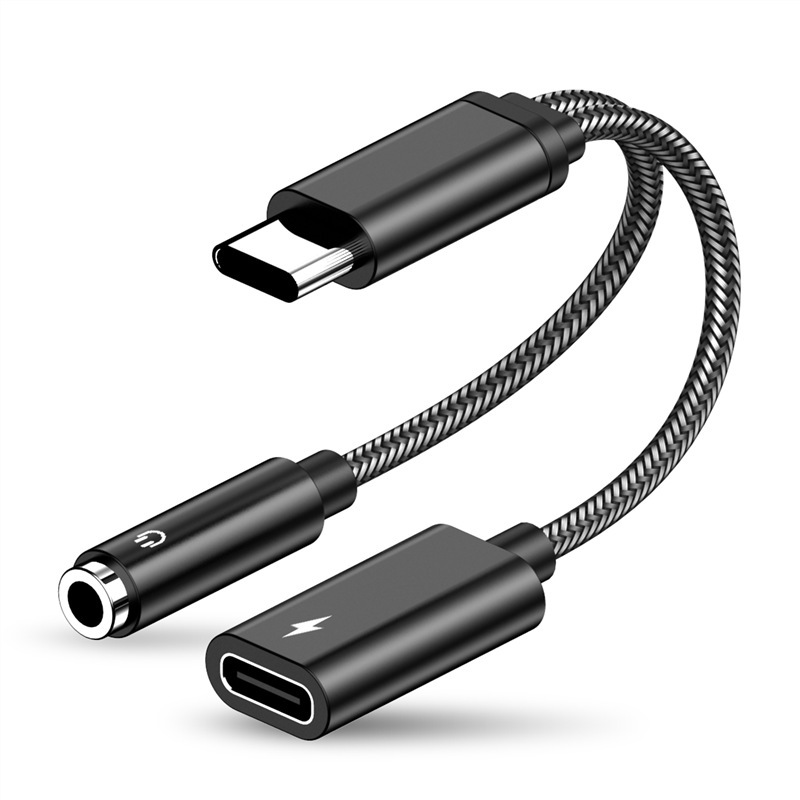USB-Cアダプタtype-c回転3.5mmヘッドホンアダプタオーディオ変換線アンドロイド変換線2 in 1|undefined