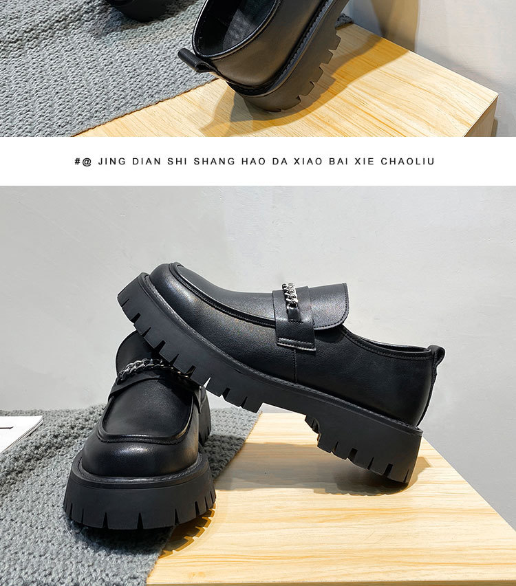 Lefu Shoes Men's 2021 New Thick-soled Leather Shoes British-style Increased Round Toe Slip-on Lazy Shoes 2137-T_voghion.com