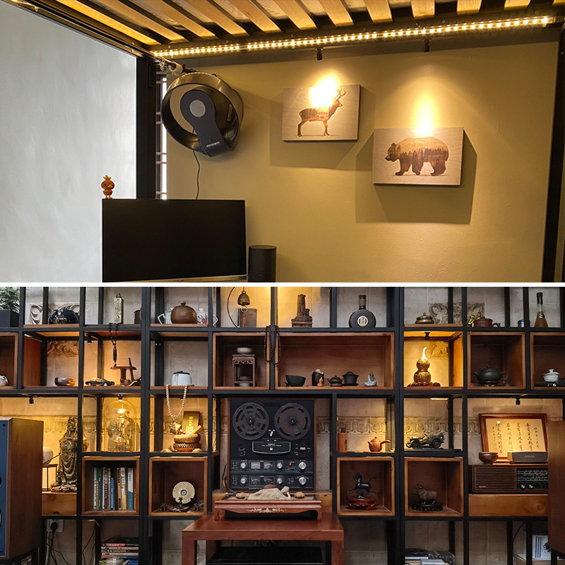 Model jewelry display cabinet LED mini remote control small spotlight 1W wine cabinet kitchen cabinet open-Fitting adjustable brightness small spotlight