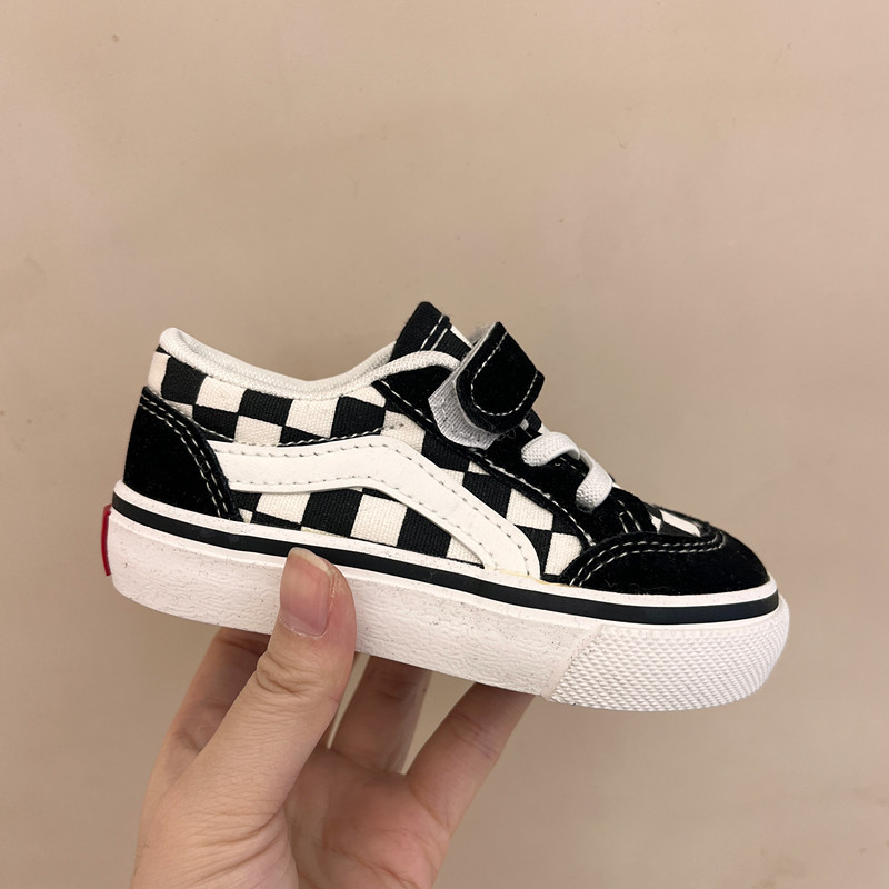 2023 Spring New Children's Korean Canvas Shoes Boys and Girls Black and White Casual Board Shoes Baby Kindergarten Shoes