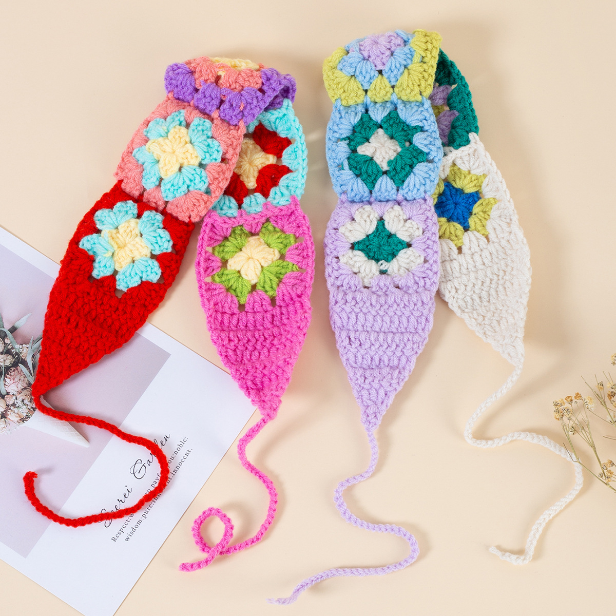 Internet Celebrity Same Style Handmade Crochet Mori Women's Cotton Woven Hair Band Women's Summer Korean Style Retro Breathable Fairy Hair Band Trendy