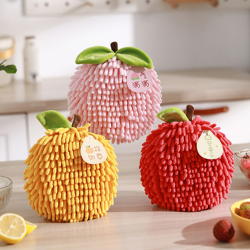 Festive creative fruit meaning chenille hand towel hanging absorbent quick-drying thickened hand towel handkerchief