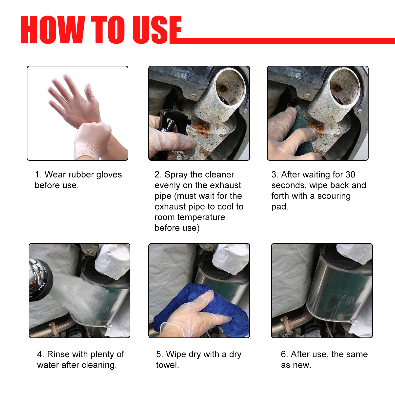 Rayhong car exhaust pipe multifunctional metal anti-rust cleaner tail pipe motorcycle equipment maintenance