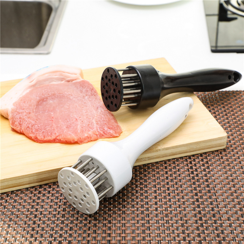 Household Stainless Steel Steak Hammer Loose Meat Needle Household Meat Tenderizer Hole Breaking Tendon Machine Beating Meat Hammer Buckle Meat Insert Meat Needle
