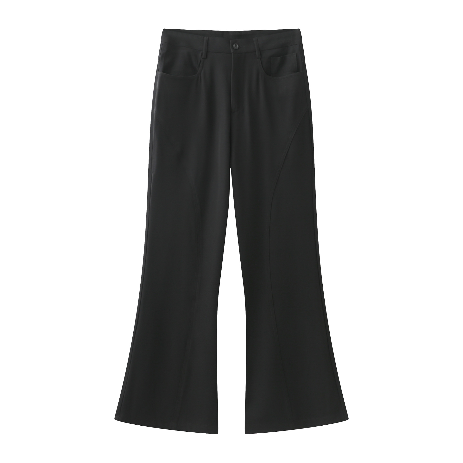 nirben Denim | Korean style loose draping solid color mid waist loose casual suit pants for men