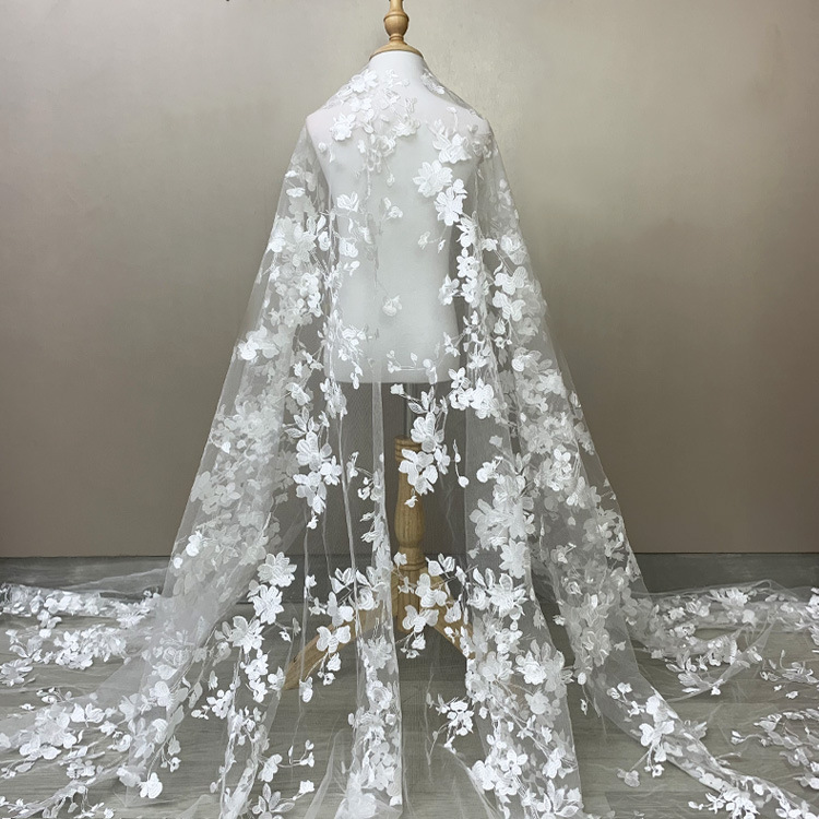 Exquisite Plant Pattern Lace Embroidered Fabric Fashion Skirt Lace Cheongsam Fabric Handmade diy Home Fabric
