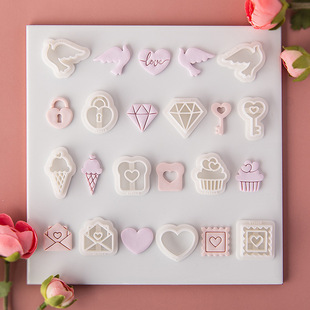 Valentine's Day Series Soft Clay Earrings Clay Mold Confession Gift Jewelry Pendant Cutting Mold diy Handmade Tools
