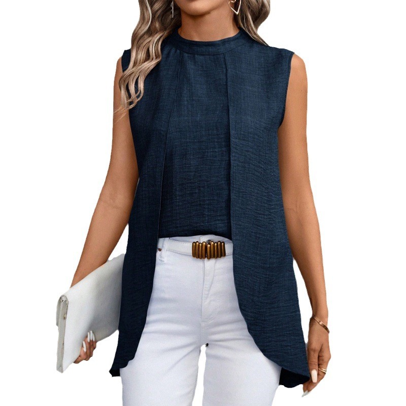 Hot-selling drape shirt shirt women's irregular shirt neat size neat color