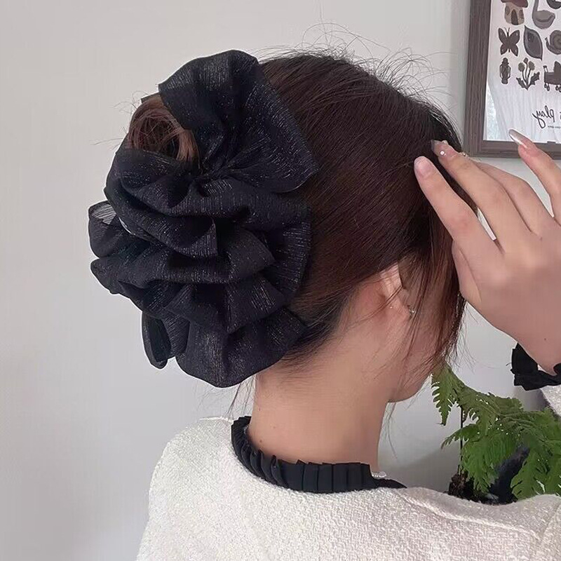 Épingle à cheveux en seersucker double face argentée, pince à cheveux surdimensionnée, épingle à cheveux pour femme, nouveauté 2023_voghion.com