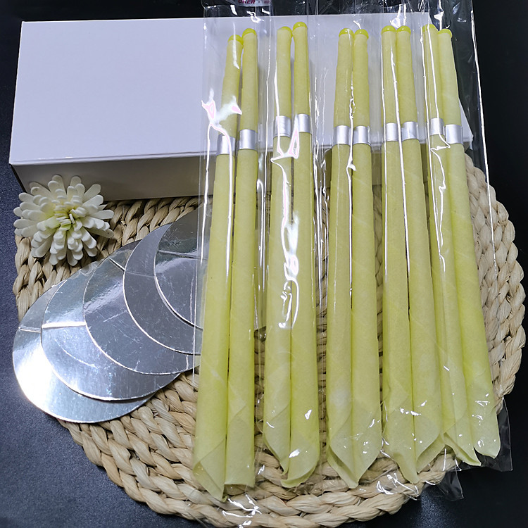 跨境一盒裝耳燭喇叭型蜜蠟耳塞耳蠟帶塞含托盤棉簽耳燭