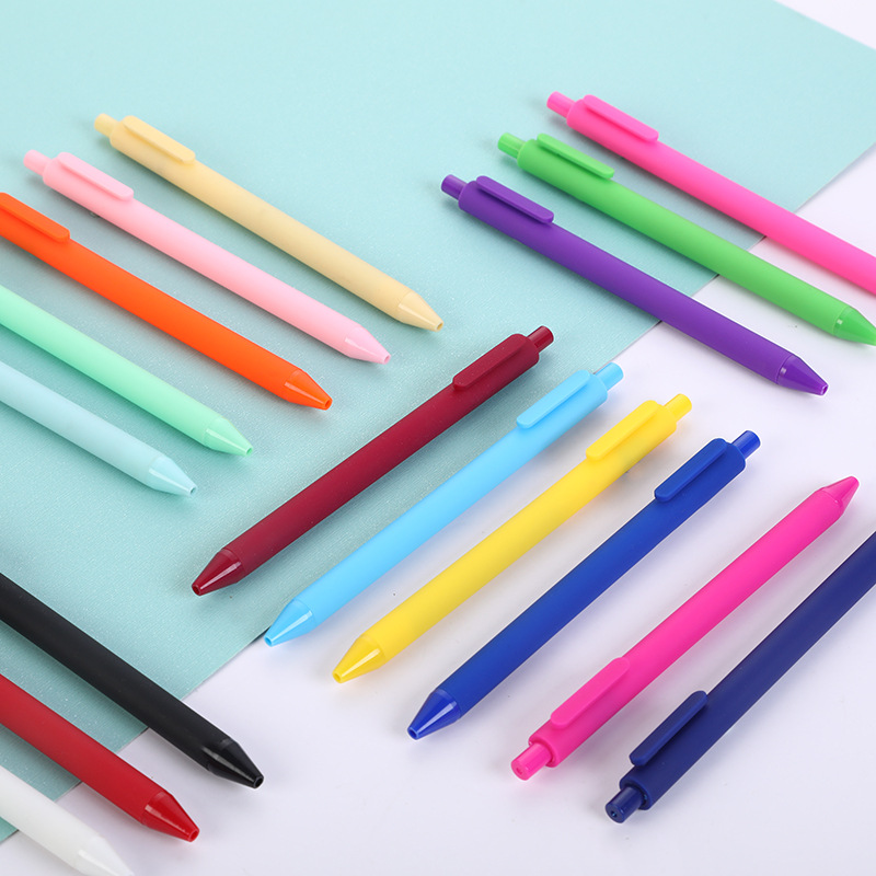 Creative push gel pen candy color student ballpoint pen simple macaron advertising pen wholesale printing logo