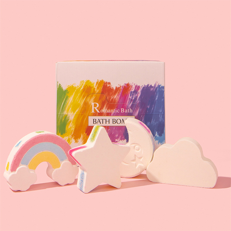 Cross-border spot moon bath ball rainbow explosion Bath Bath ball cloud bubble bath ball stars bath salt ball wholesale