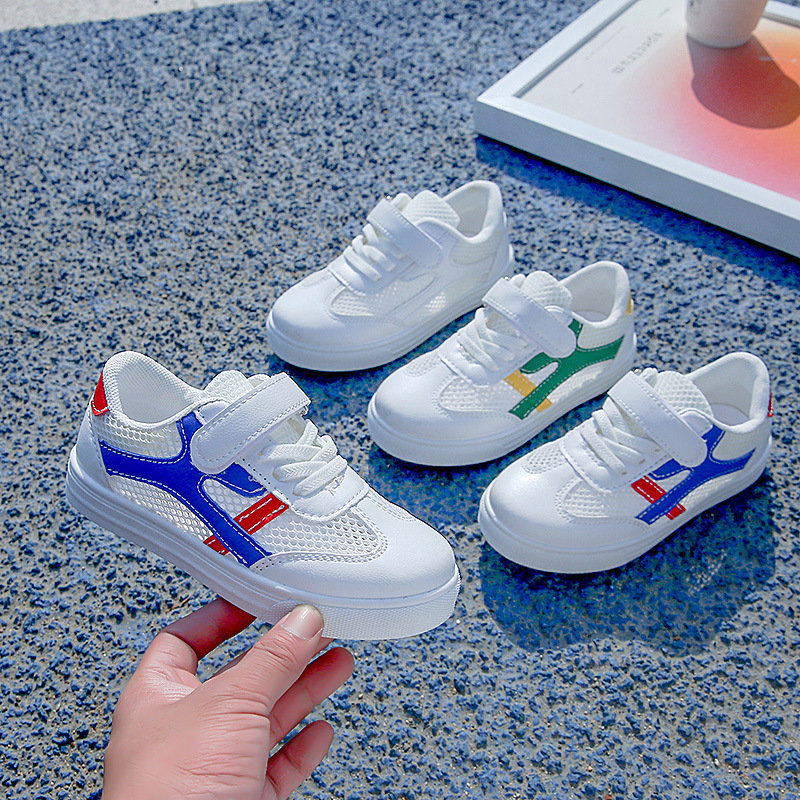 Children's net shoes 2023 new spring and summer men's and women's net surface small white shoes medium and large children's hollow student Net panel shoes tide