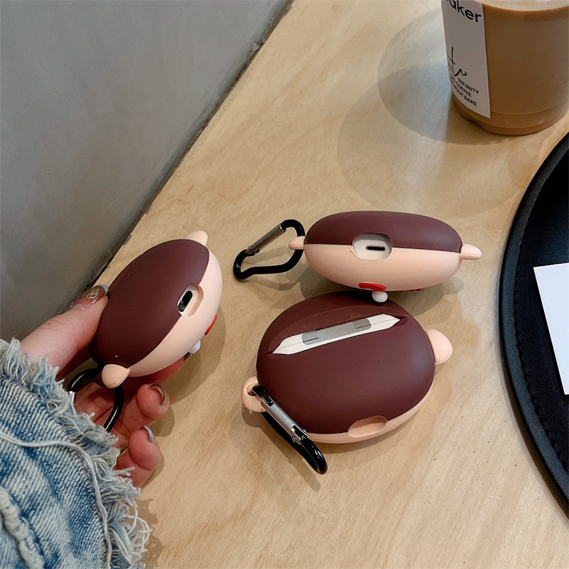 Three-dimensional nose a Dai suitable for airpods pro2 Apple Bluetooth wireless headset case 1/2/3 generation silicone case