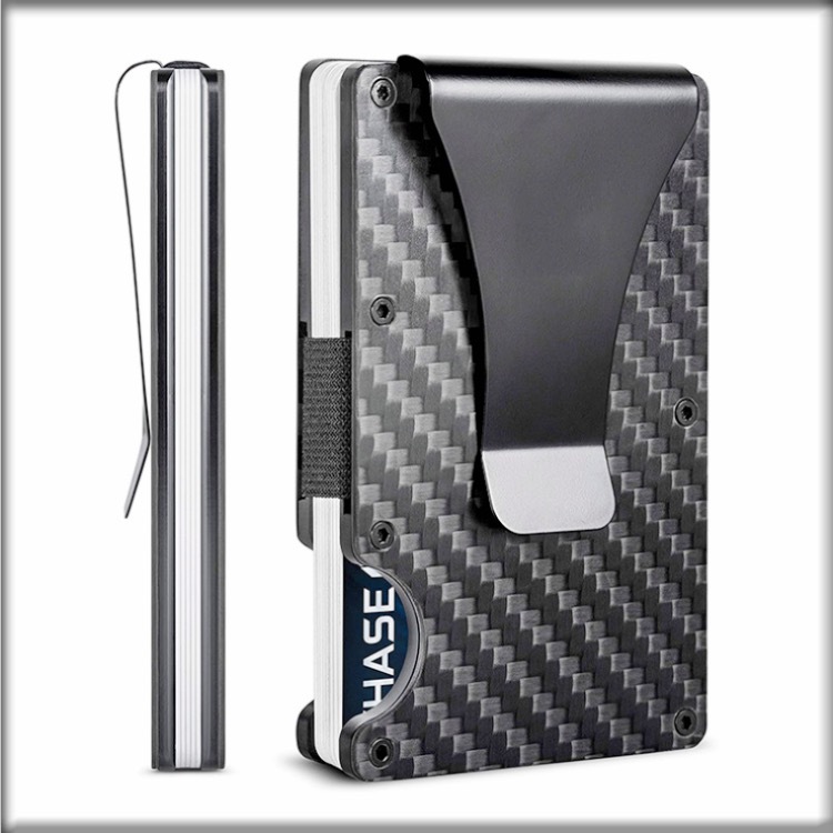 Factory direct Amazon explosive carbon fiber card package metal aluminum wallet RFID anti-theft credit card holder